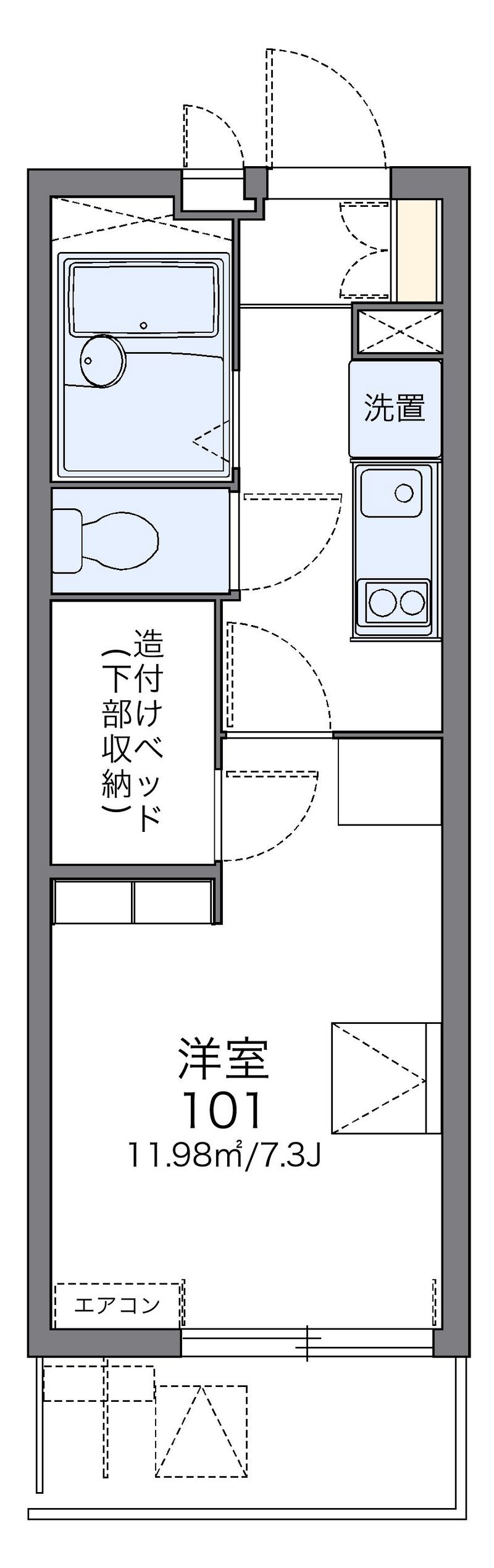 レオパレスグランデール北町 間取図
