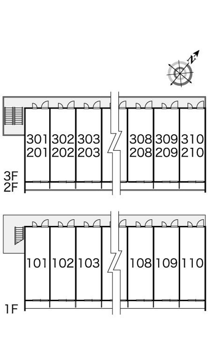 レオパレストルネード豊岡 間取配置図