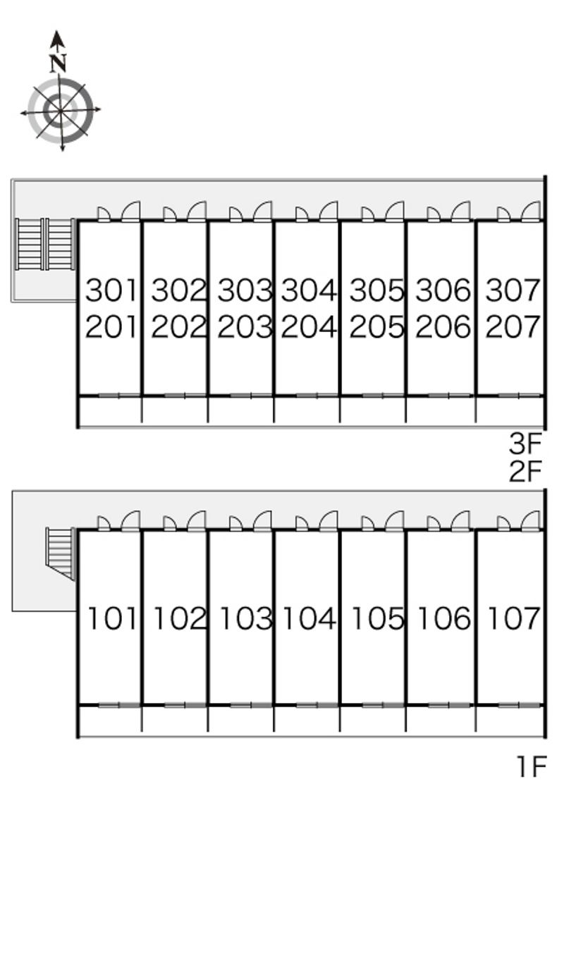 レオパレスグレンツェⅢ 間取配置図