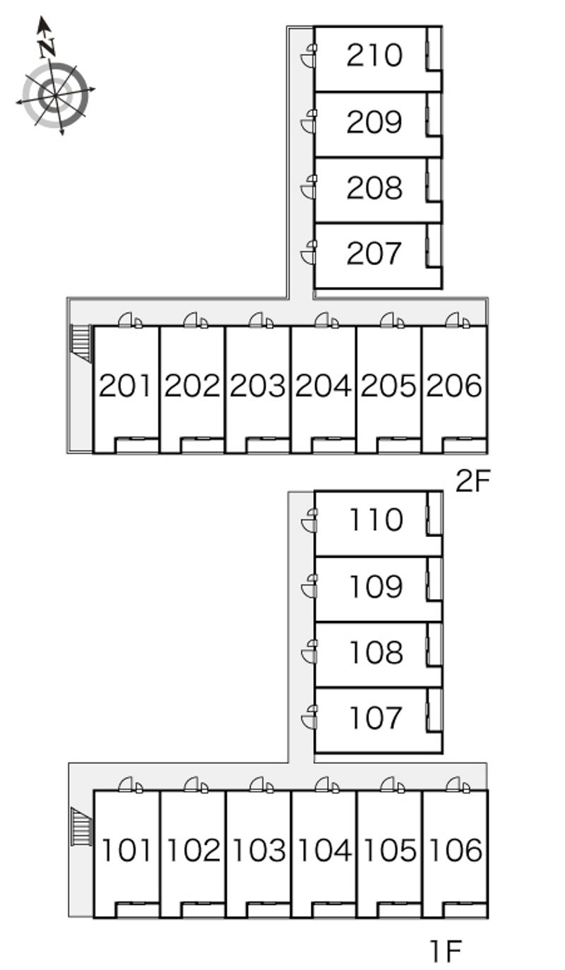 レオパレスＫＡＭＩＮＯＫＡＷＡ 間取配置図