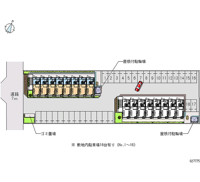 レオパレスアラベスクＡ 月極駐車場