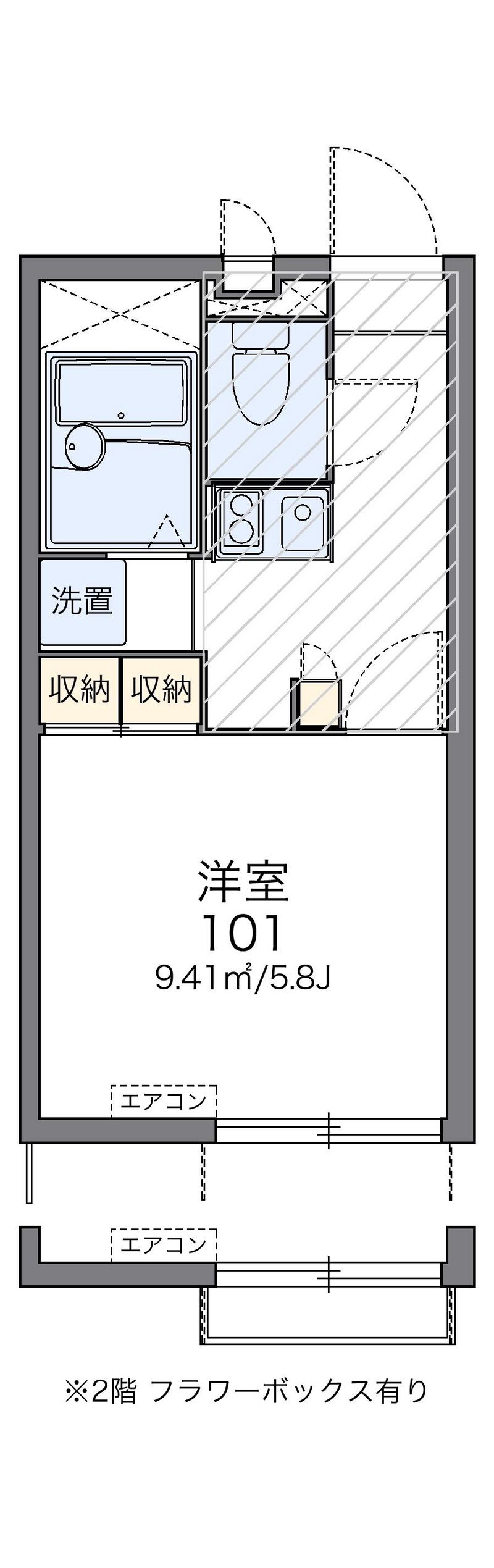 レオパレスアクティ魚崎 間取図