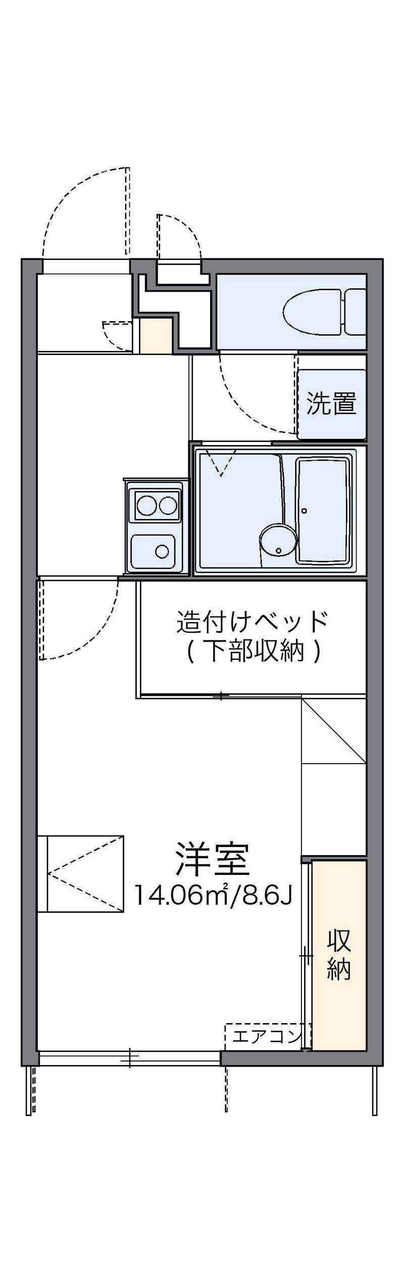 レオパレステイルザウエスト 間取図