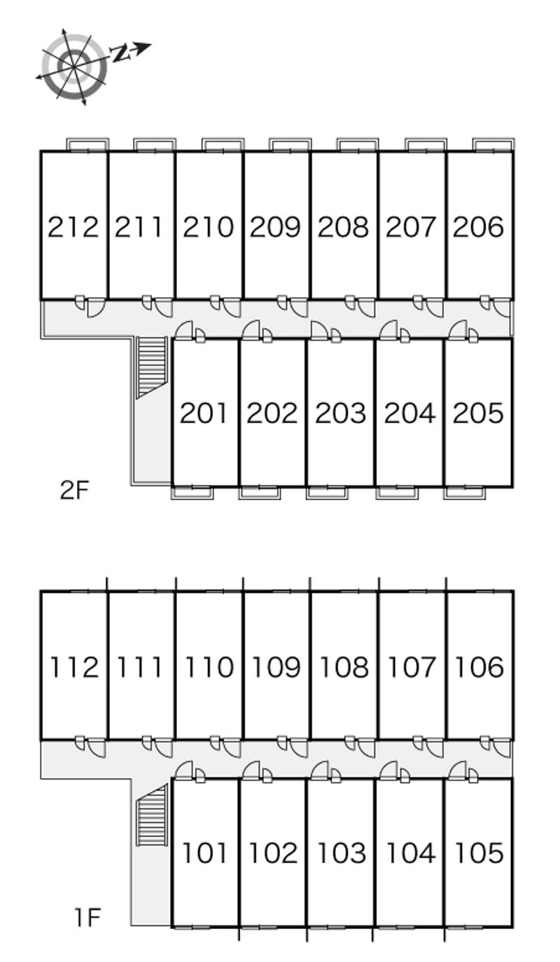 レオパレスタウンコート南矢三Ⅱ 間取配置図