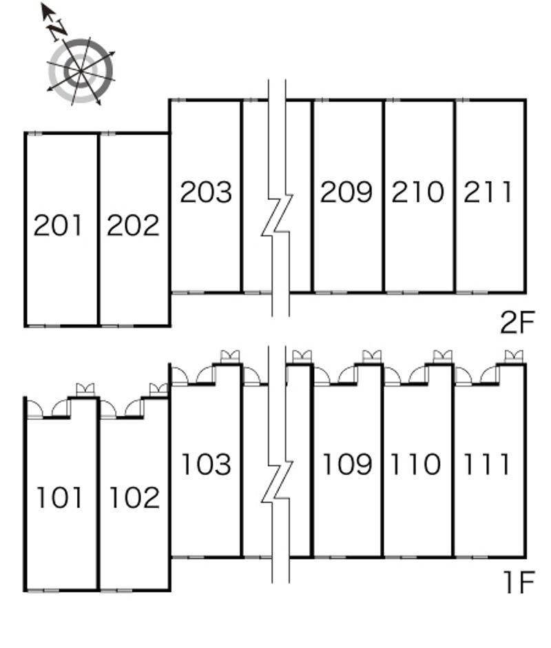 レオパレスセジュール藤橋Ⅱ 間取配置図