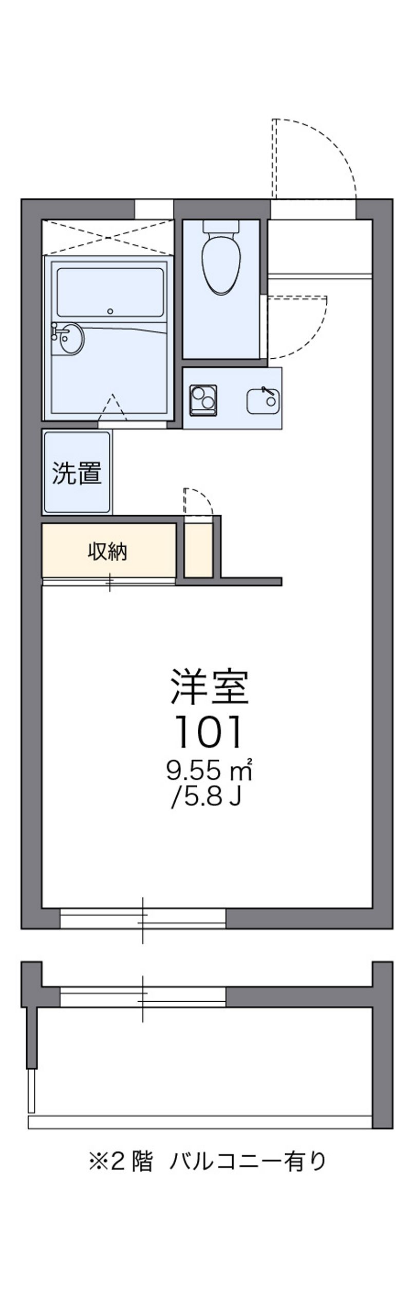 レオパレス新町Ｂ 間取図