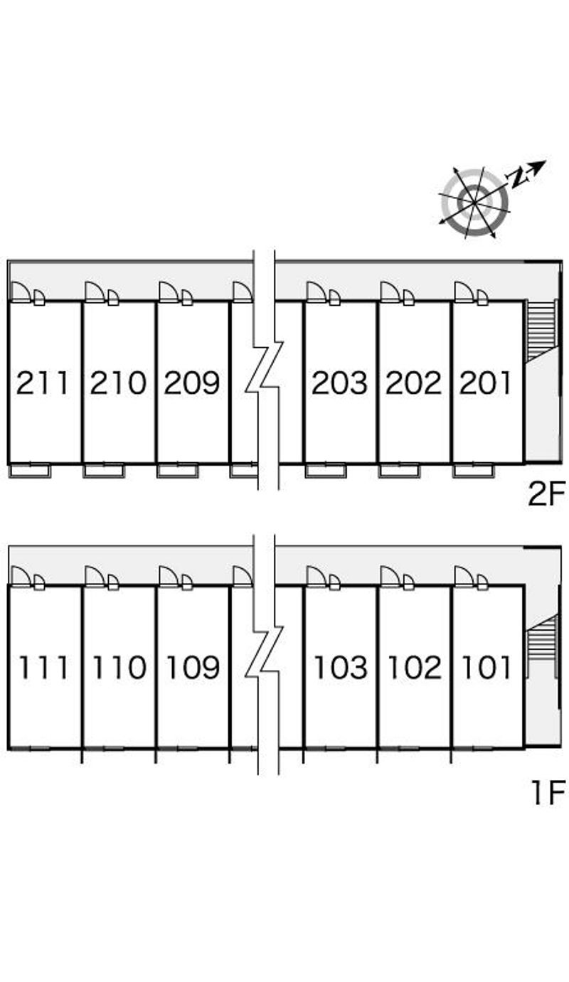 レオパレス鶴崎Ⅱ 間取配置図