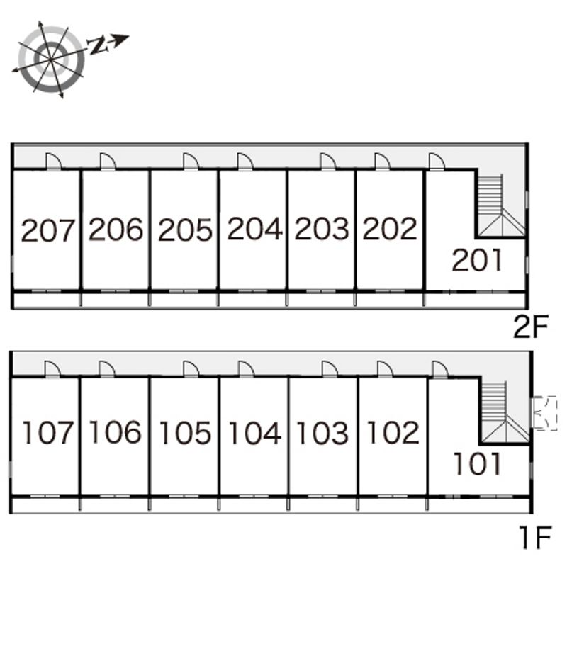 レオパレス柏原 間取配置図