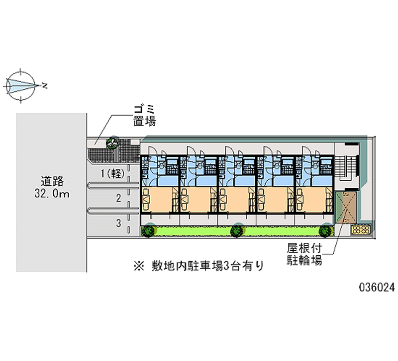 レオパレスＭ　Ｏ 区画図