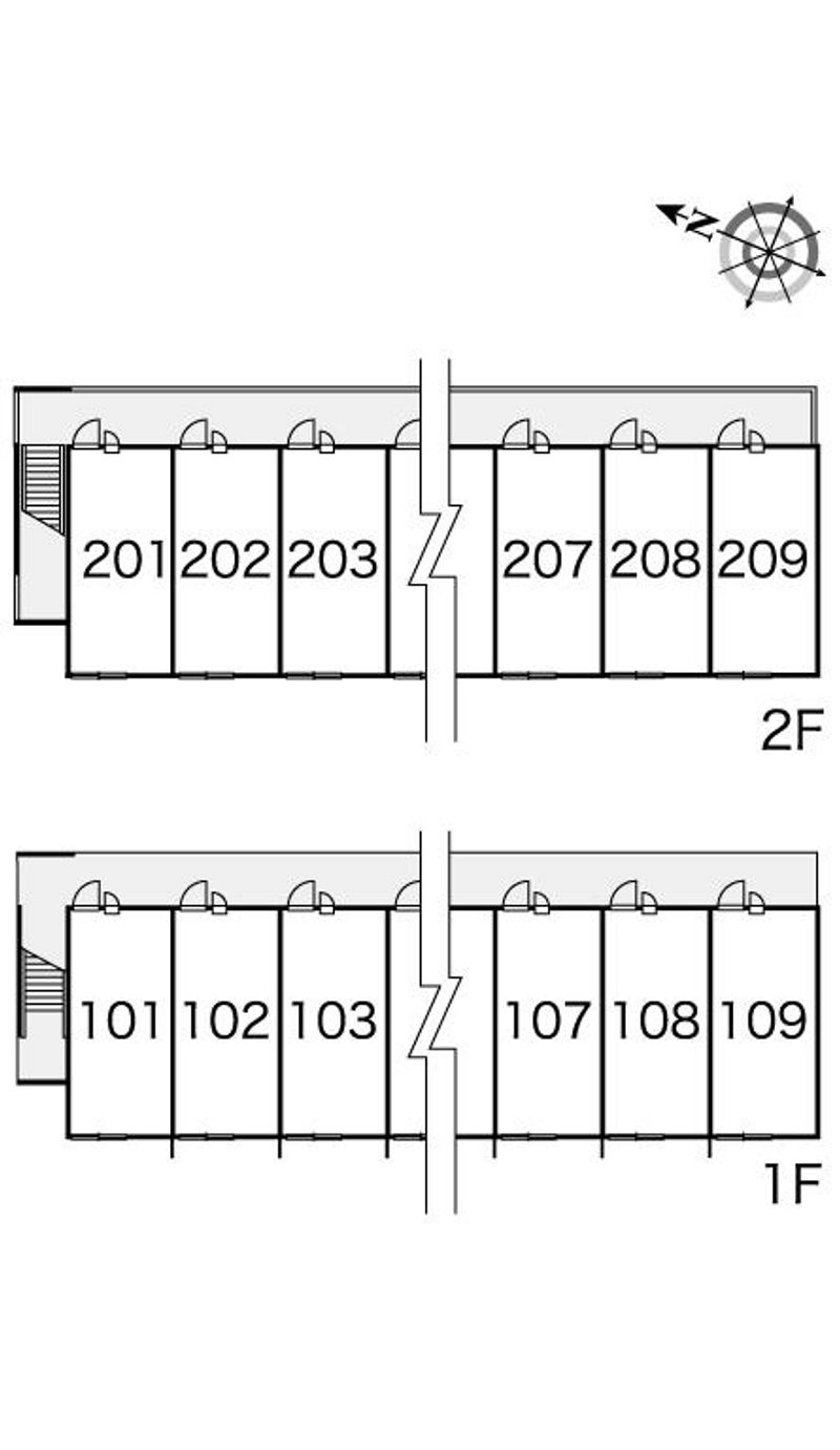 レオパレスアーレ　ハイ　ネセン 間取り配置図