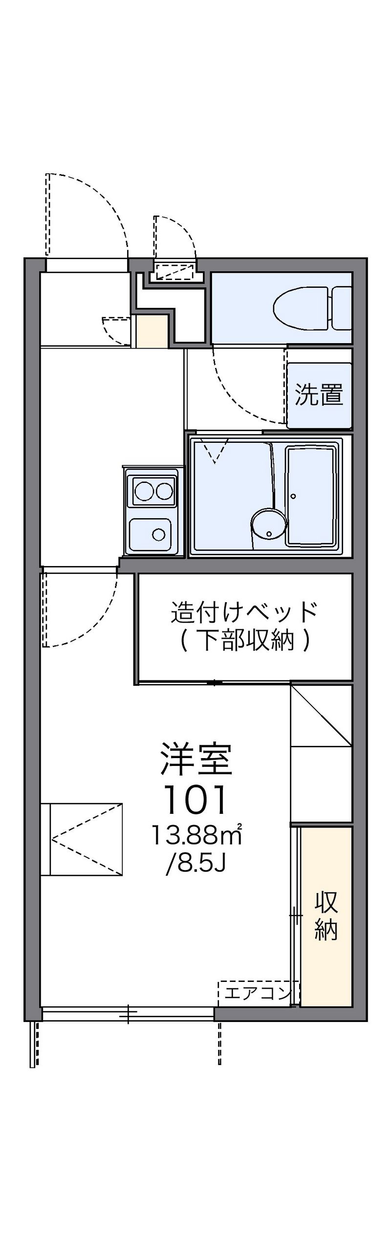 レオパレスシーエスリバー 間取図
