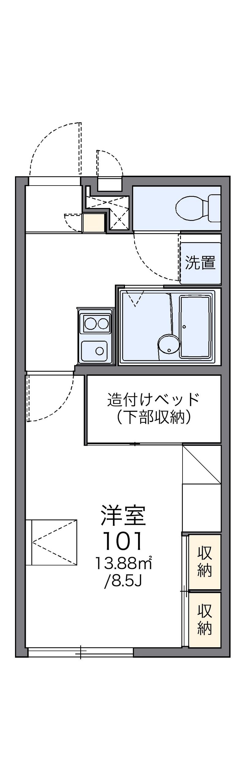 レオパレスサンマレア 間取図