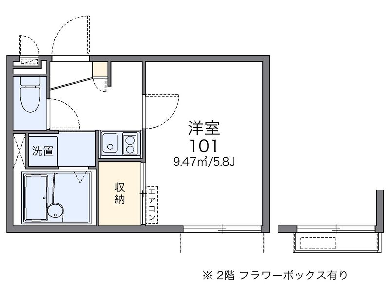 レオパレスバンブー雅 間取図