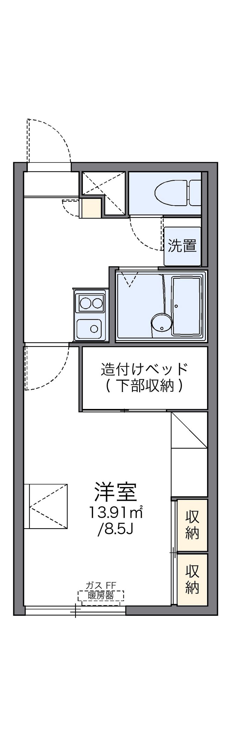レオパレスドリームイン　室蘭 間取り