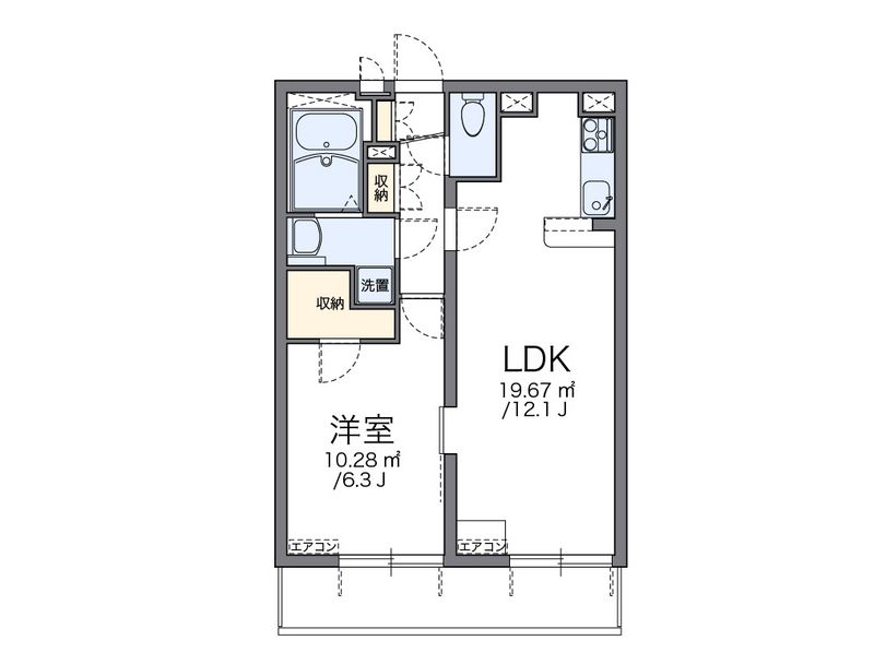 レオパレス２１リバーアイランド 間取図