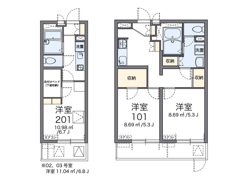レオパレスプリオール東山Ⅱ 間取図