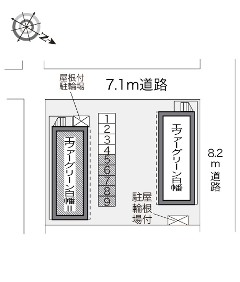 レオパレスエヴァーグリーン白幡Ⅱ 配置図