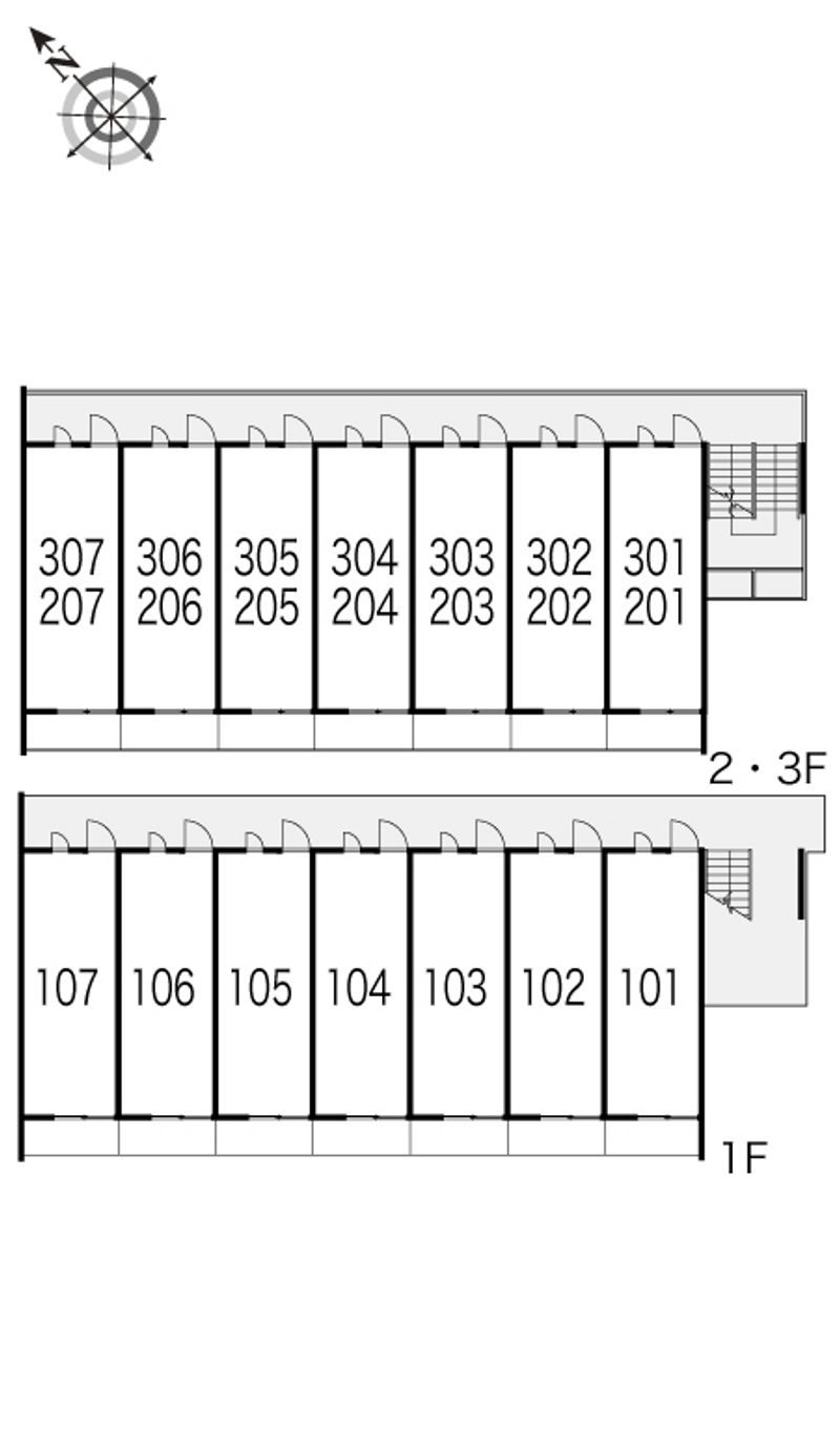 レオパレスメルツェⅢ 間取配置図