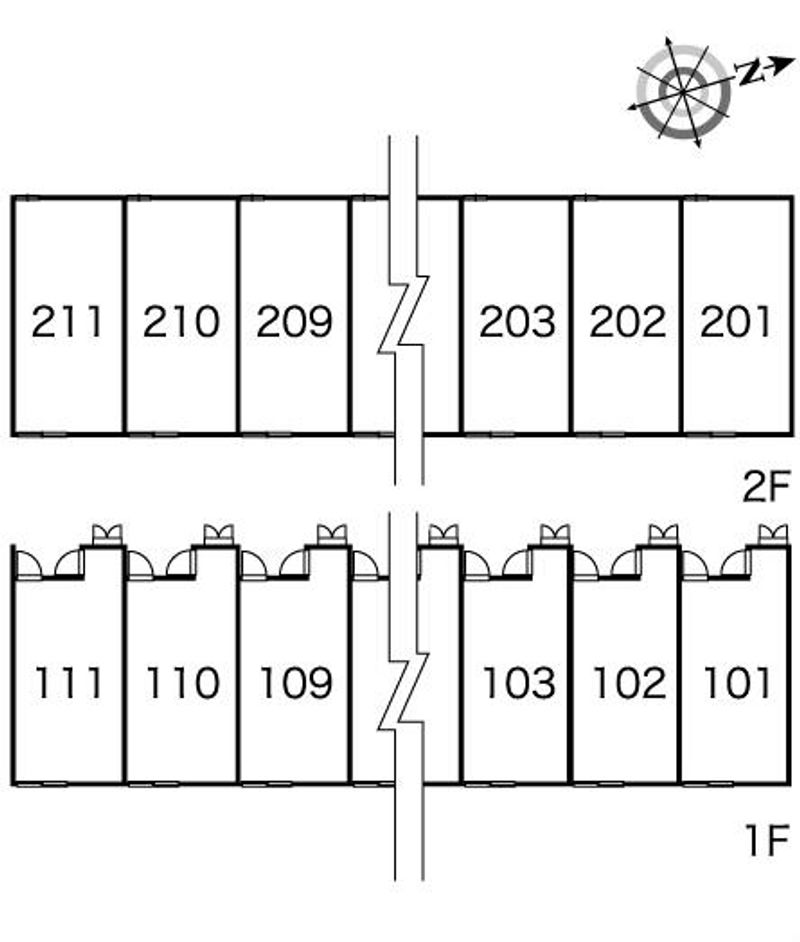 レオパレス賀庄２ 間取配置図