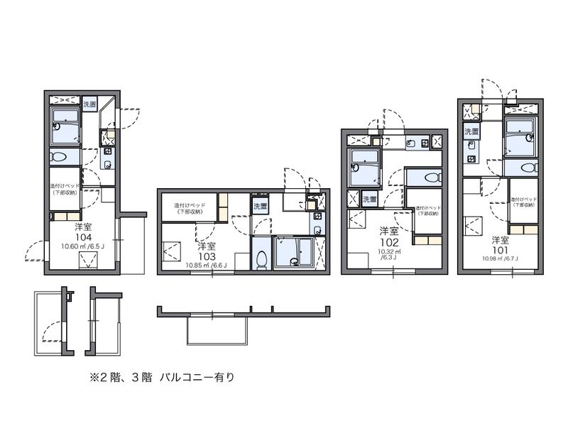 レオパレスクロスウィステリア 間取図