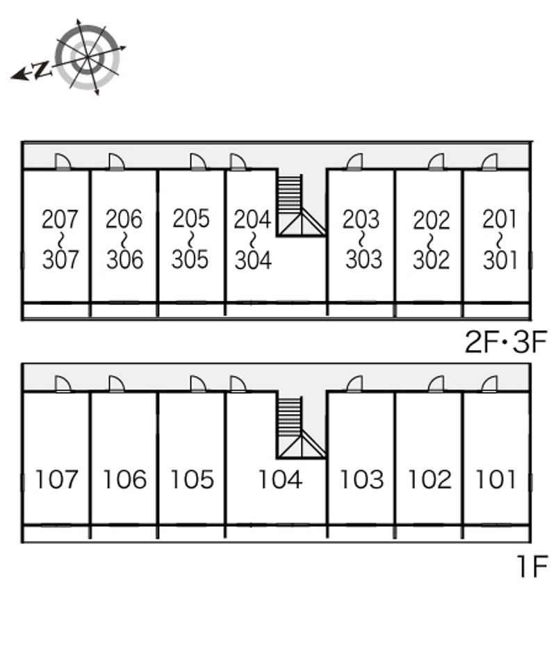 レオパレス木曽川第２ 間取配置図