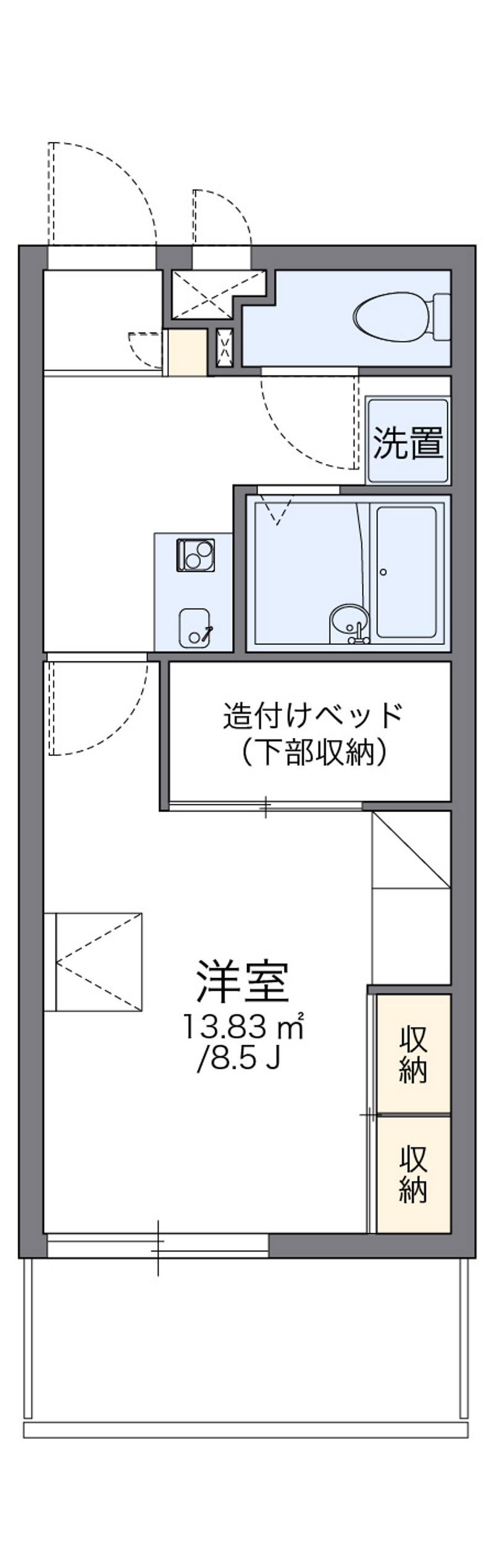 レオパレスハンビー北谷 間取図
