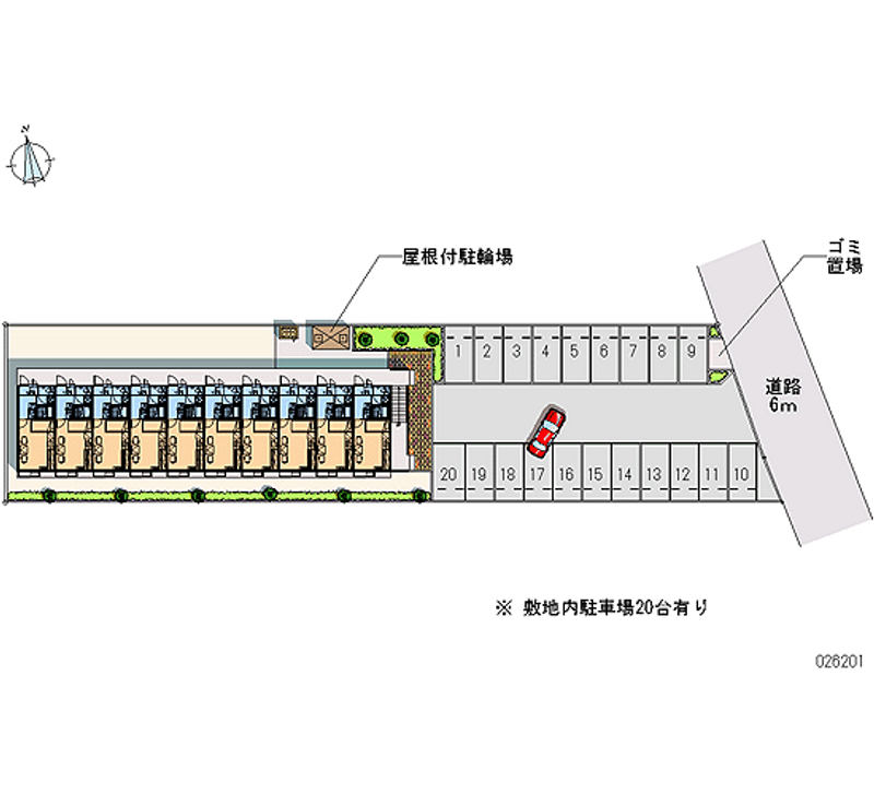 レオパレス髙樹グリーンともべⅡ 月極駐車場