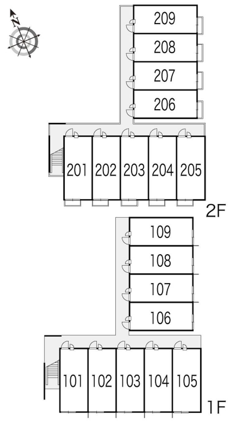 レオパレス新涯ロータスＢ棟 間取配置図