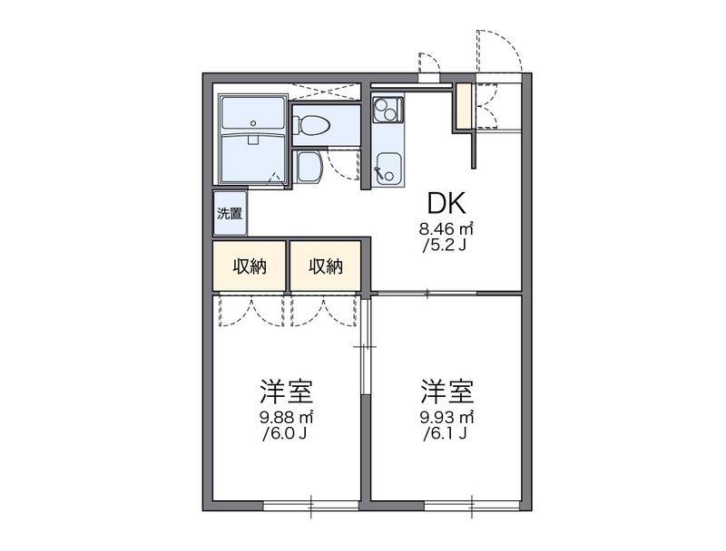 レオパレスリブェール 間取図