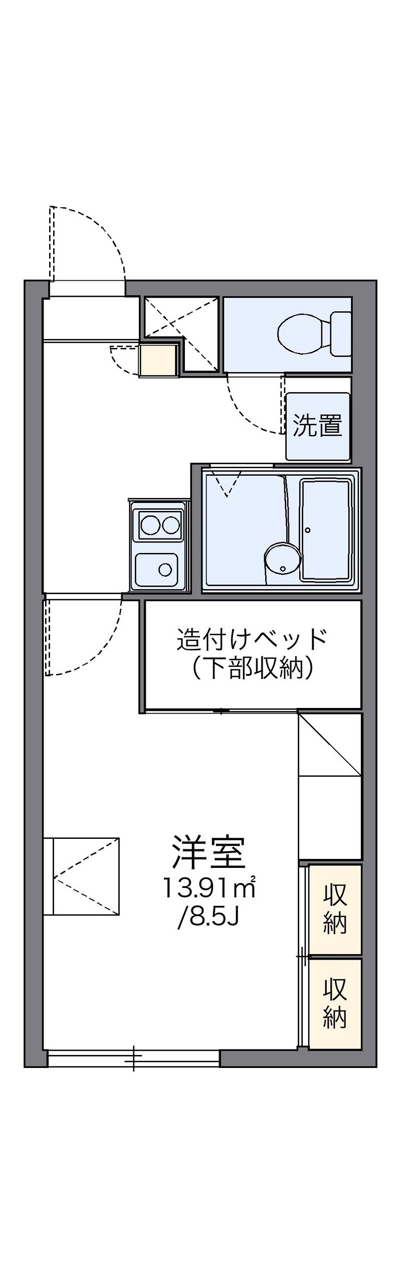 レオパレスアルカディアン 間取図