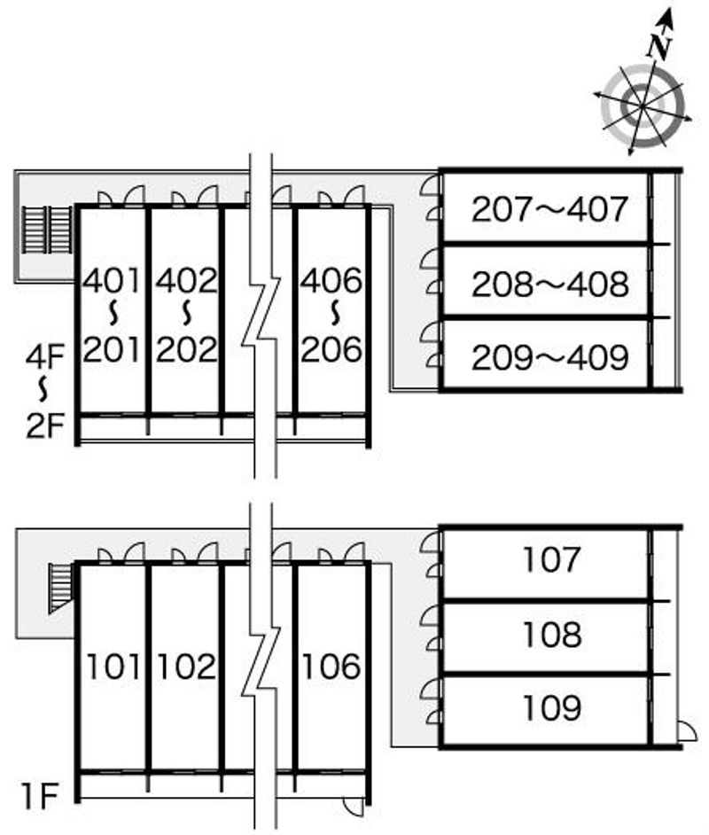 レオパレス片野Ｓ 間取配置図