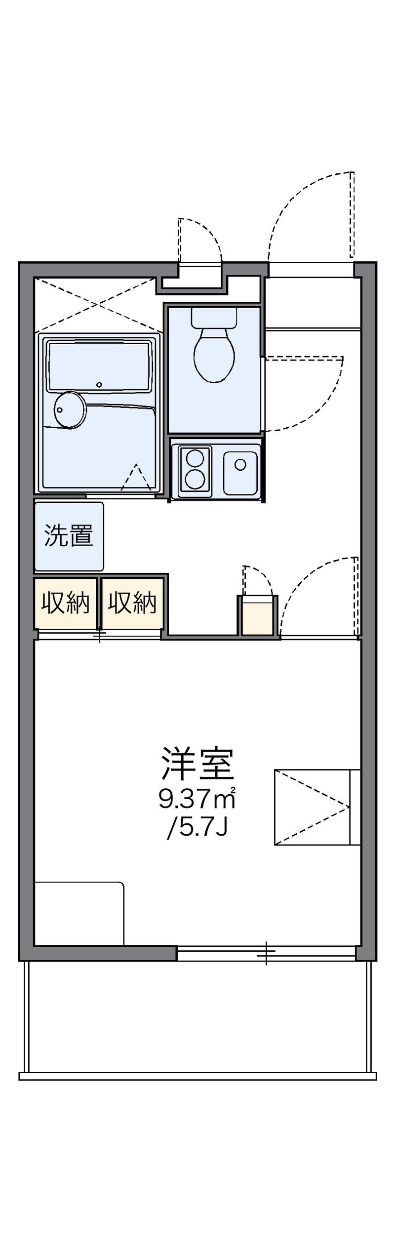レオパレス南荒子 間取図