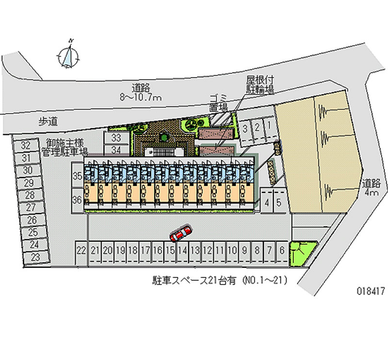 レオパレスプレジール西白井 月極駐車場