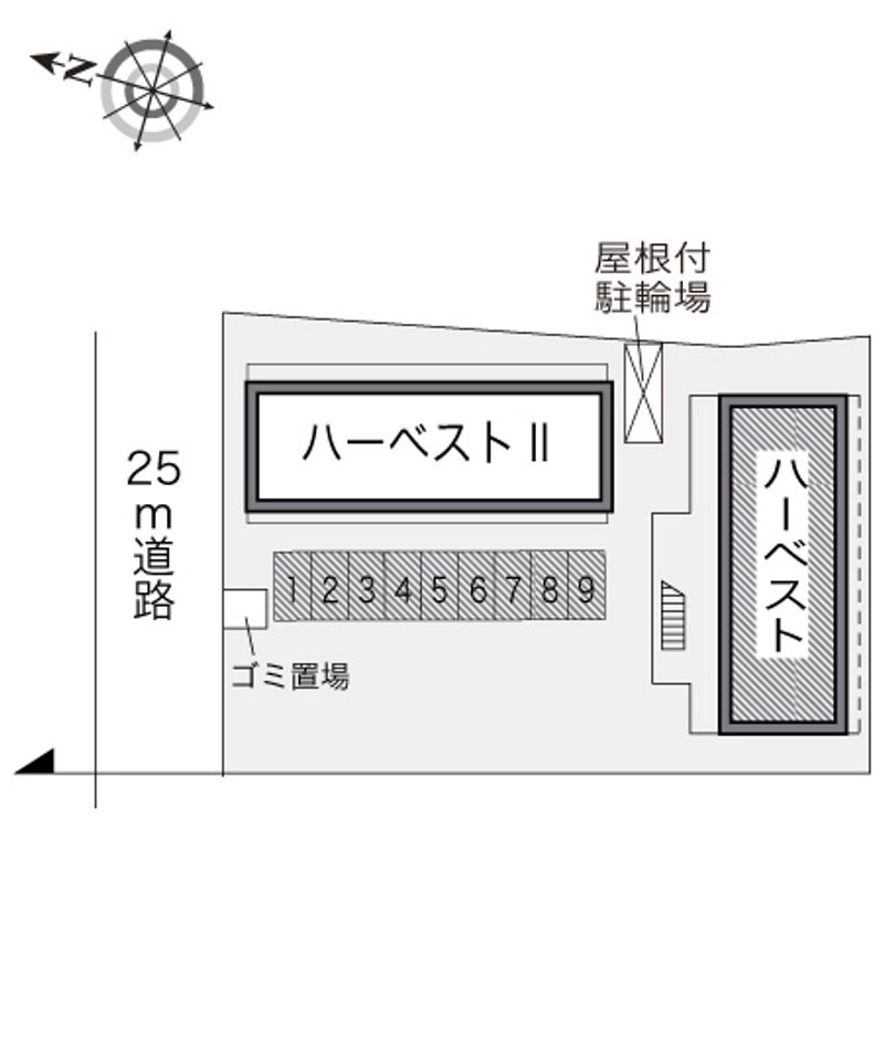レオパレスハーベストⅡ 配置図