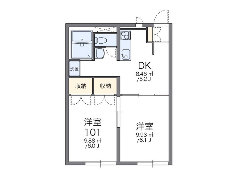 レオパレス築地 間取図