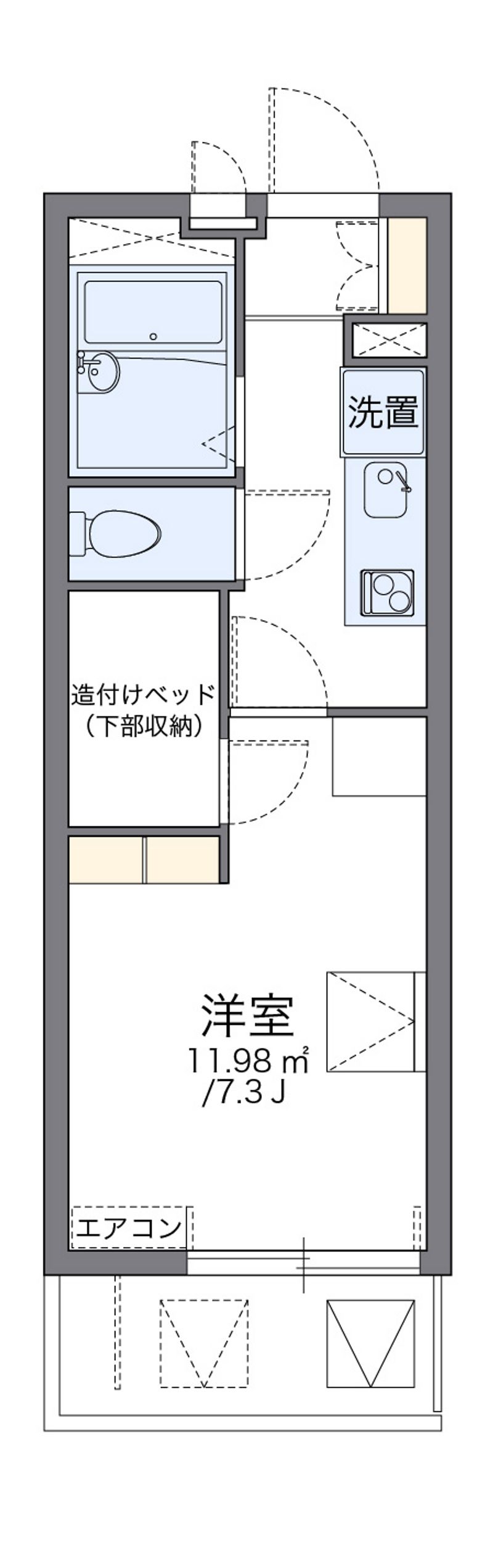 レオパレスリバーサイド　Ｋ 間取図