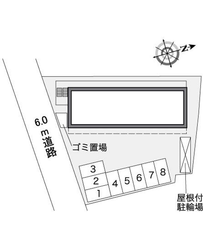 レオパレスオークス土気　弐番館 配置図