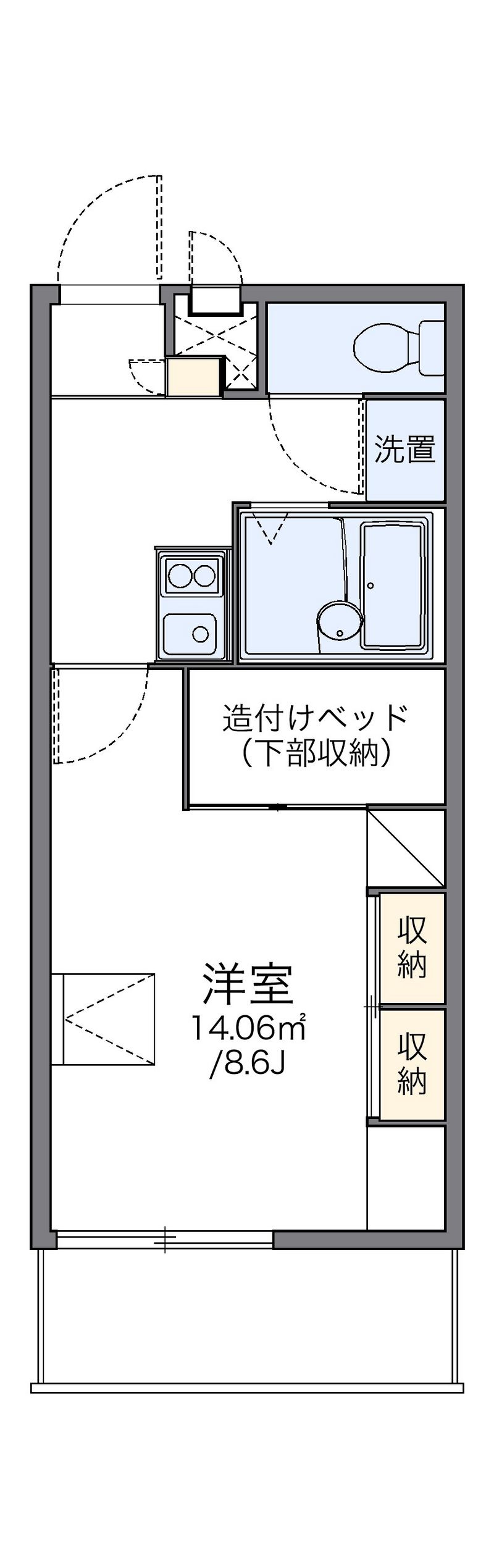 レオパレスＣａｒｔｉｅｒ勅使Ｋ 間取図
