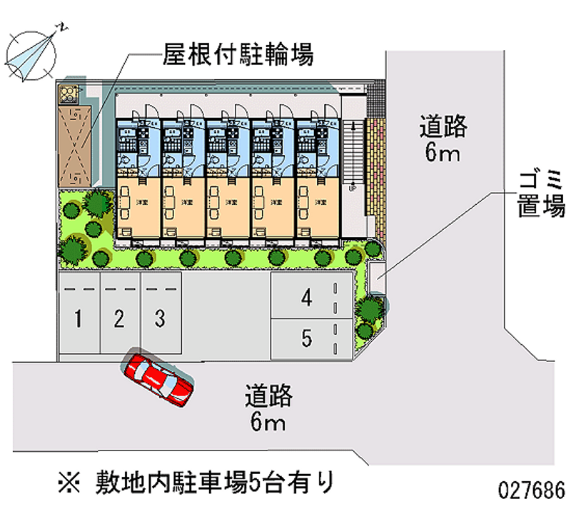 レオパレスドエル三条 月極駐車場