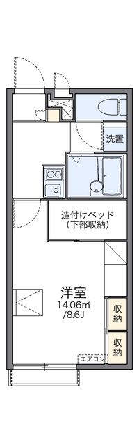 レオパレスレインボー松ヶ丘 間取り図