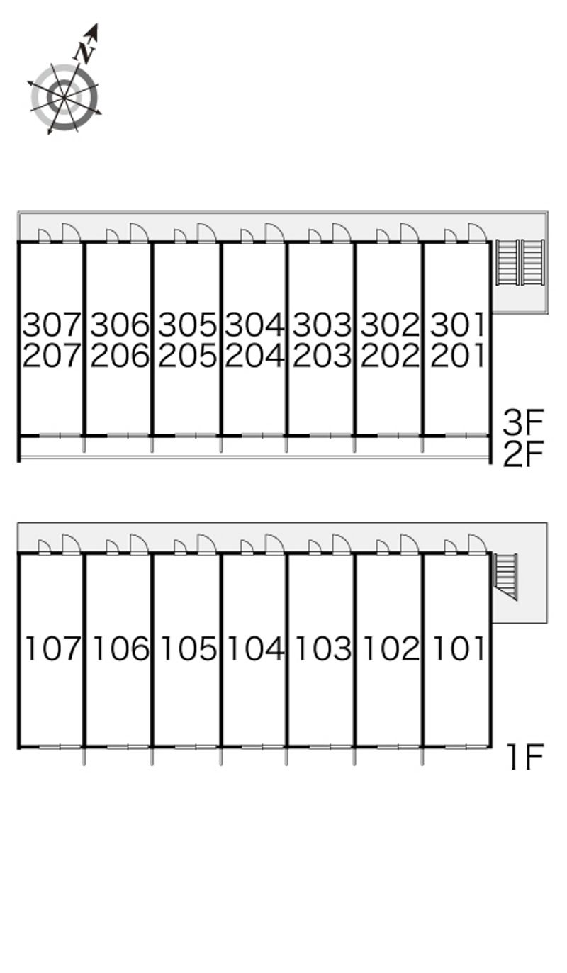 レオパレスリバーサイド天神 間取配置図