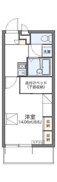 レオパレスライフワン 間取り図