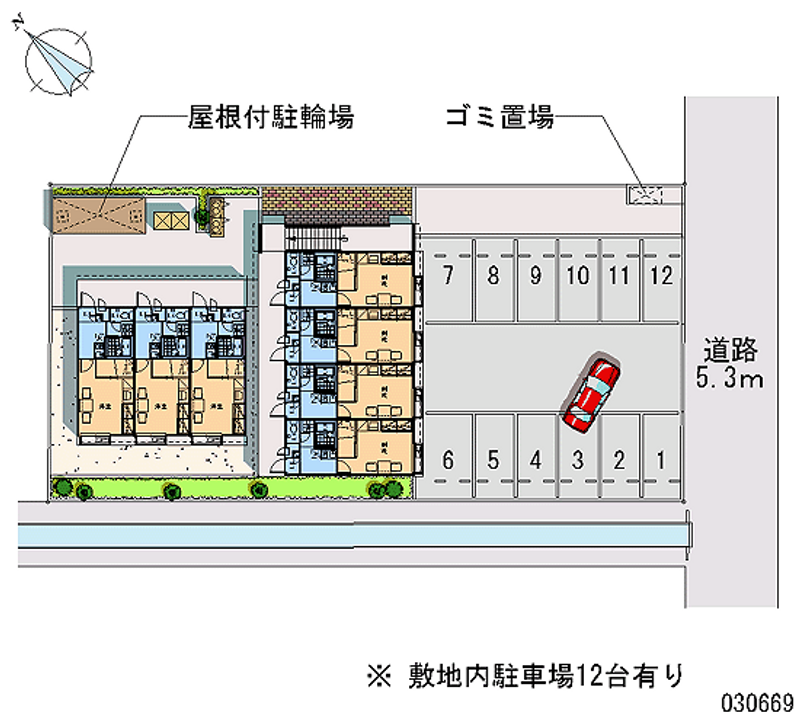 レオパレスエクレール田間 月極駐車場