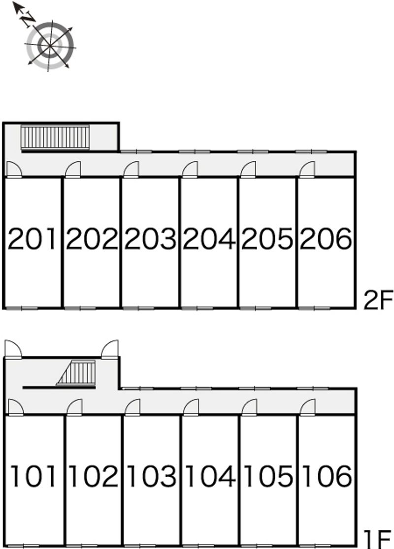 レオパレス日サルー時任町Ｂ 間取配置図