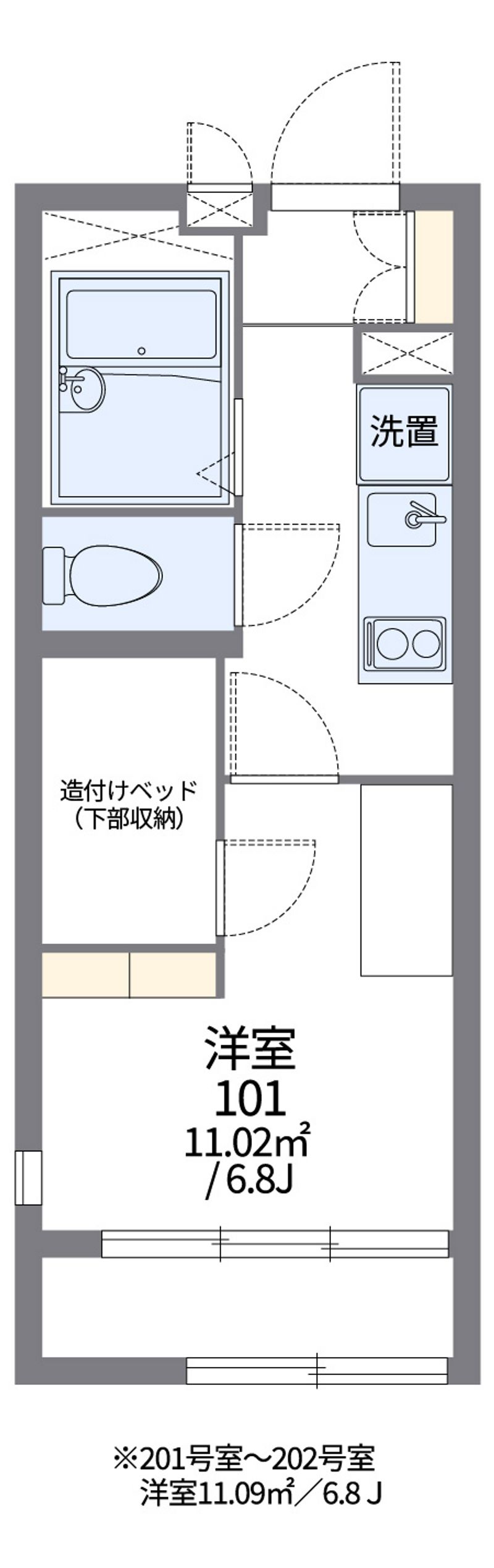 レオパレスミレイユ本町 間取図