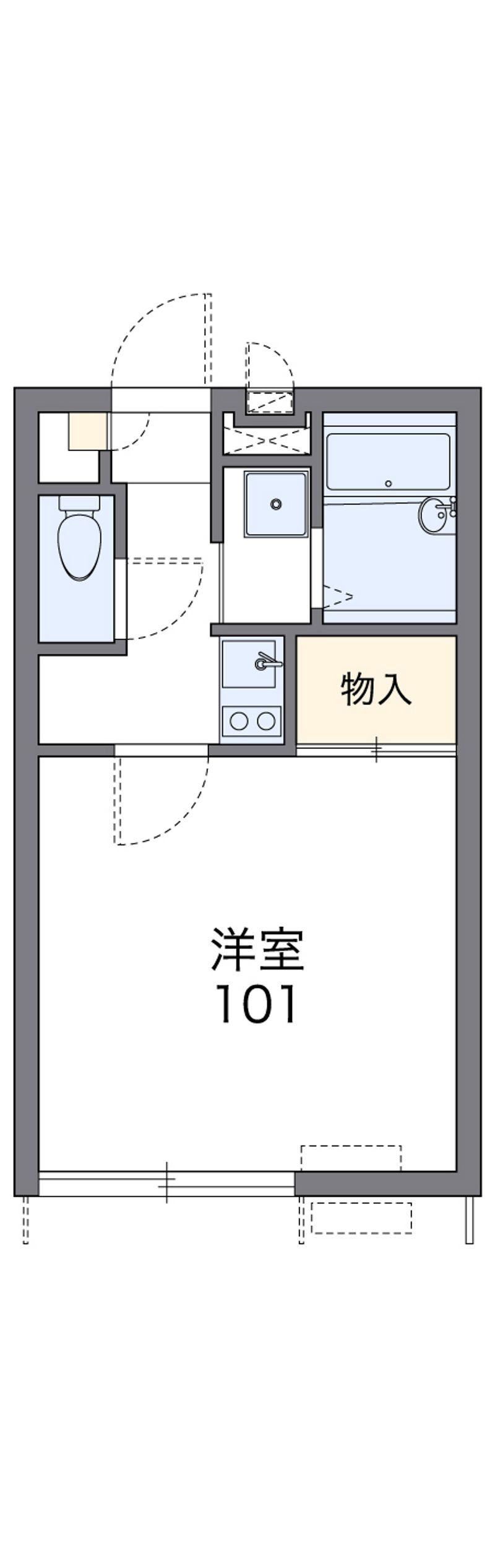 レオパレスあかほり宿 間取図