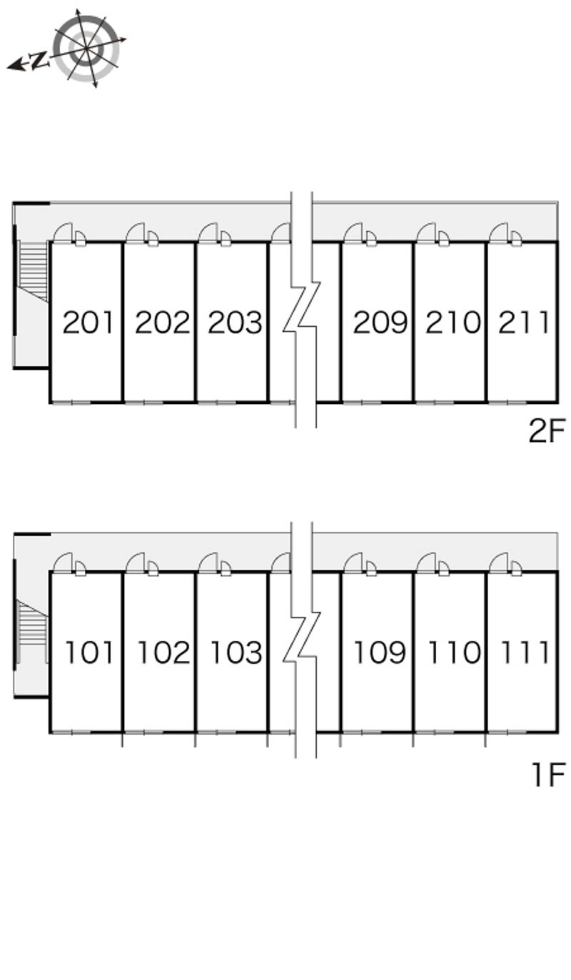 レオパレス隼Ⅱ 間取り配置図