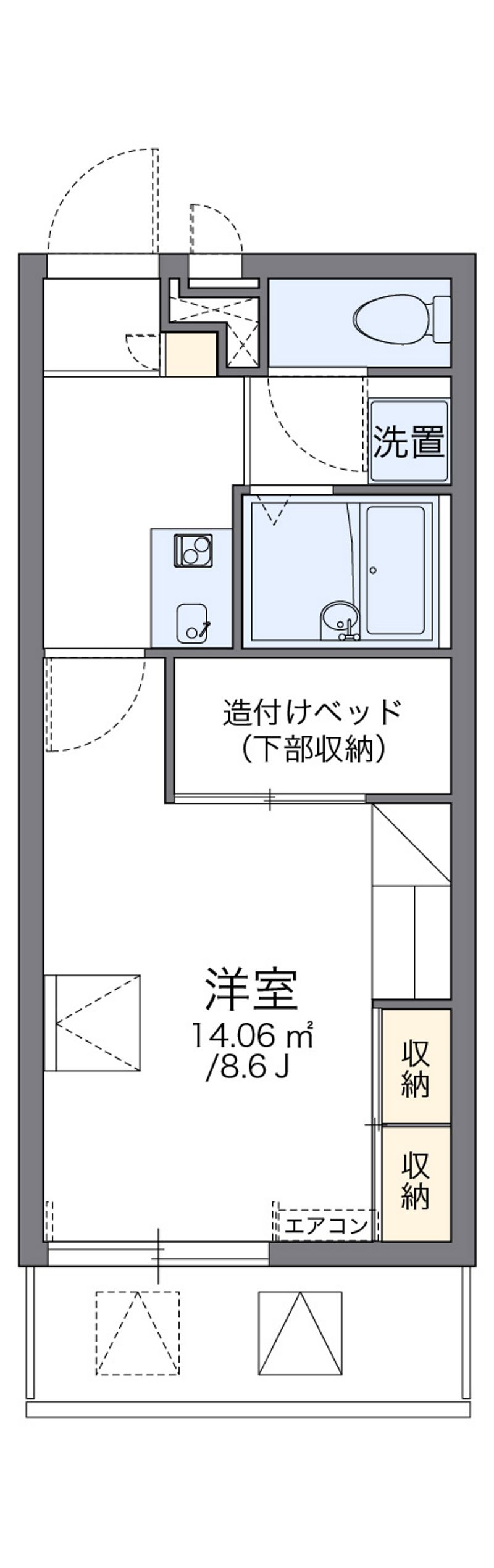 レオパレスケイスピリット百合鴎 間取図
