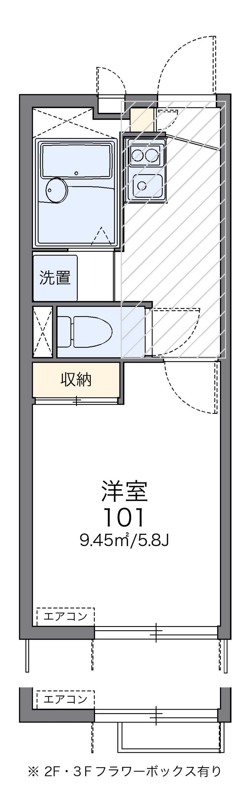 レオパレス鹿浜 間取図