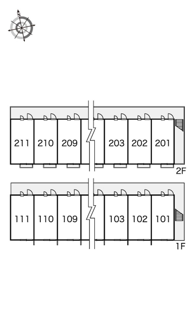レオパレスプルメリアⅢ 間取配置図